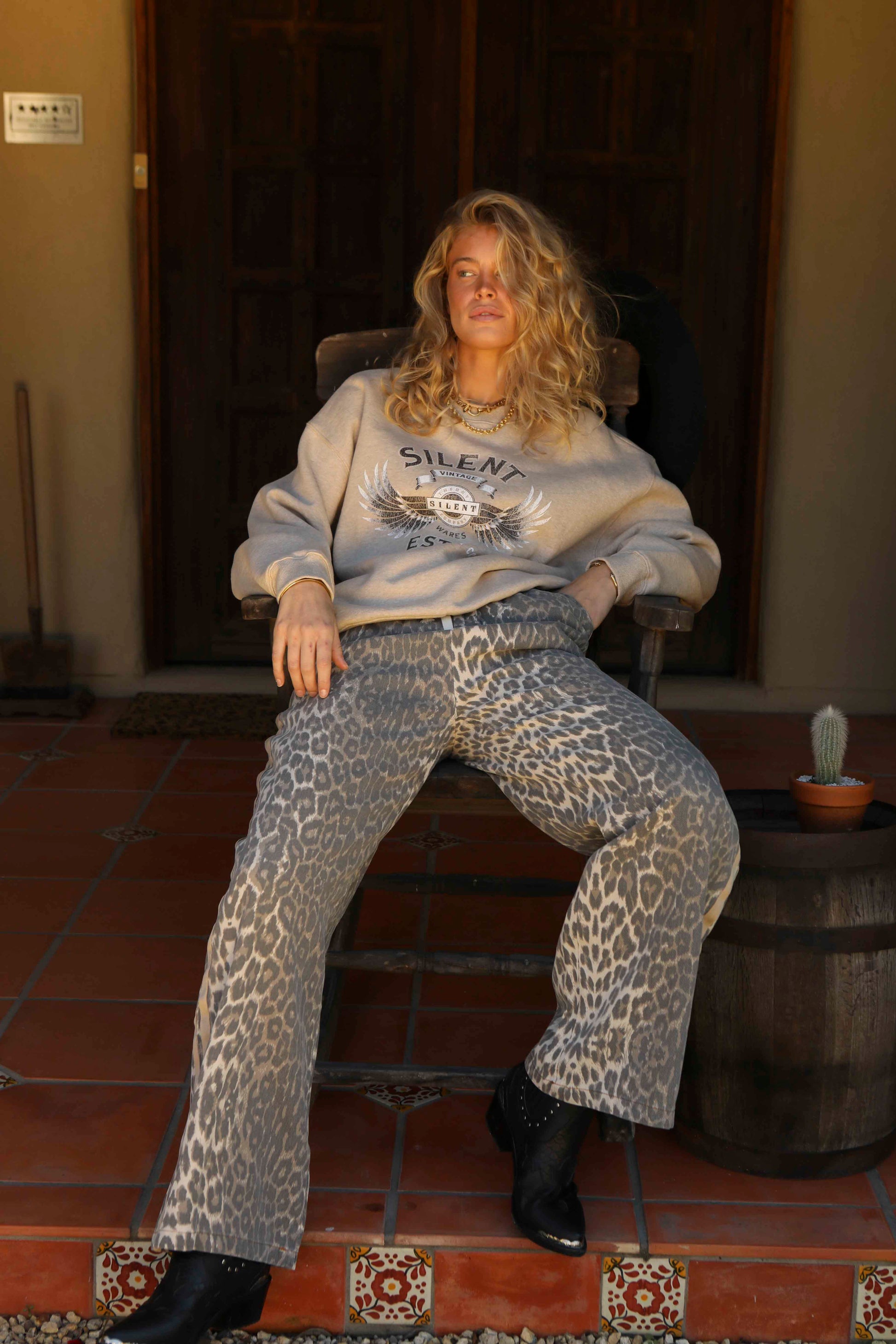 Jagger Race Pant. Leopard print tack pant style trousers. Built for comfort and style.