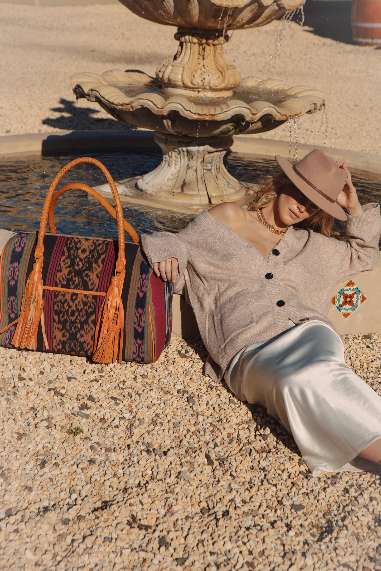 Zanzibar Weave Overnight Bag - the perfect Boho Weekender Carry All