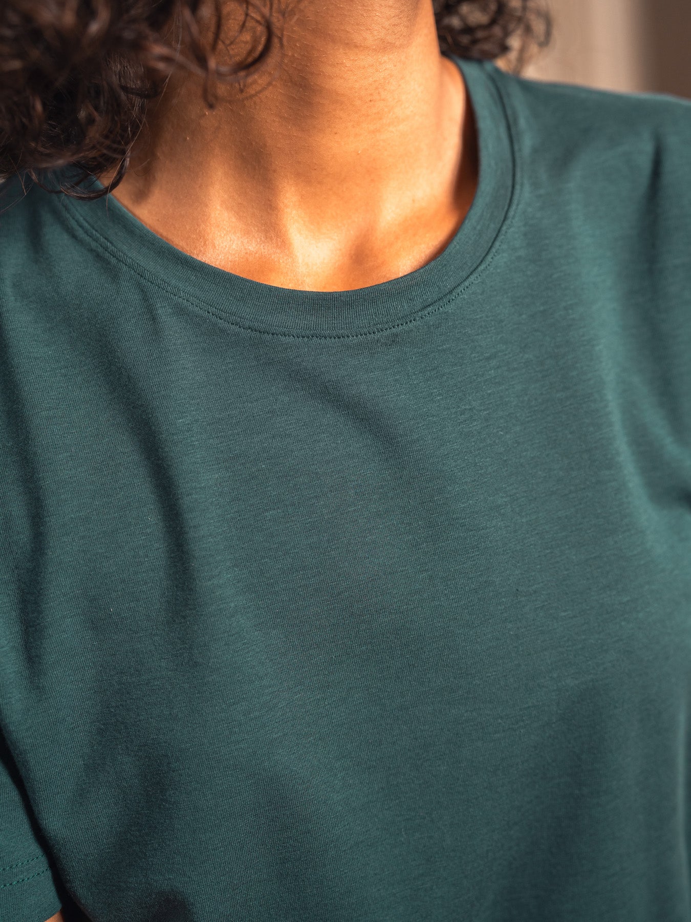 Pétrone T-shirt manches courtes coton pima micromodal bleu pétrole femme#couleur_bleu-pétrole