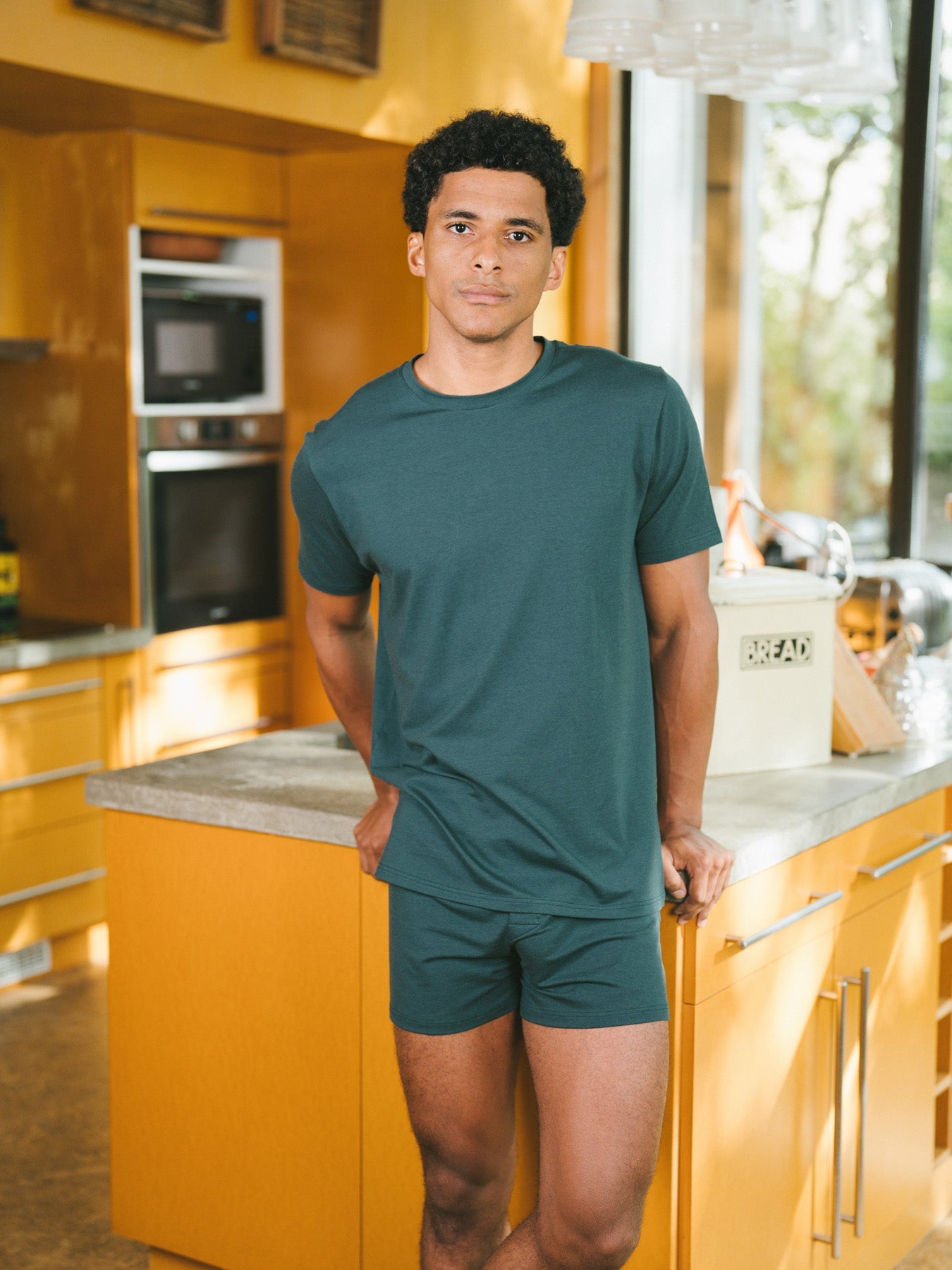 Pétrone T-shirt manches courtes coton pima micromodal bleu pétrole homme#couleur_bleu-pétrole