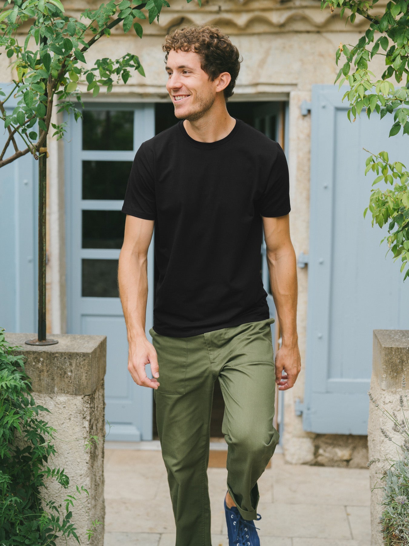 Pétrone T-shirt manches courtes coton pima micromodal noir homme#couleur_noir