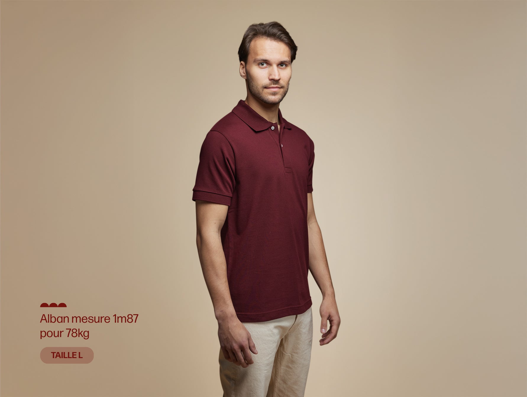 Pétrone Polo manches courtes Tencel coton bio bordeaux homme#couleur_bordeaux
