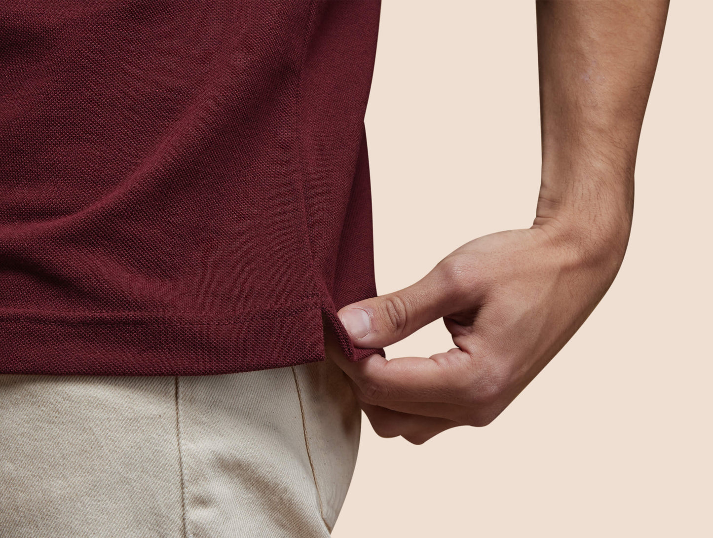 Pétrone Polo manches courtes Tencel coton bio bordeaux homme#couleur_bordeaux