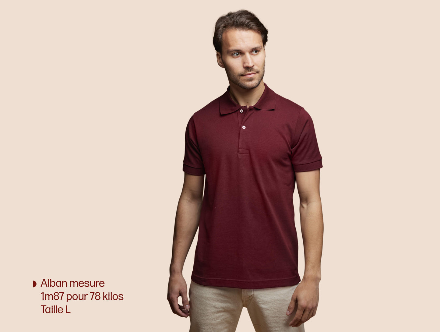 Pétrone Polo manches courtes Tencel coton bio bordeaux homme#couleur_bordeaux