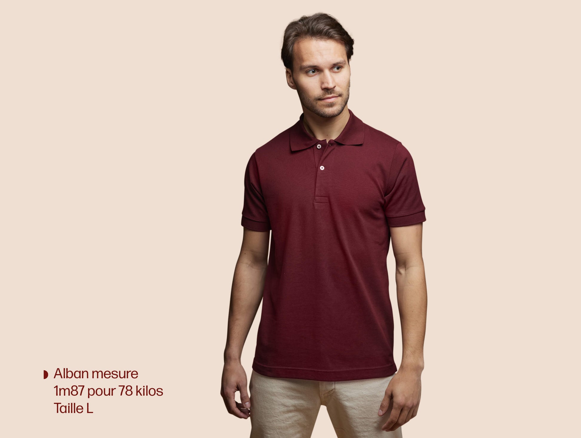 Pétrone Polo manches courtes Tencel coton bio bordeaux homme#couleur_bordeaux