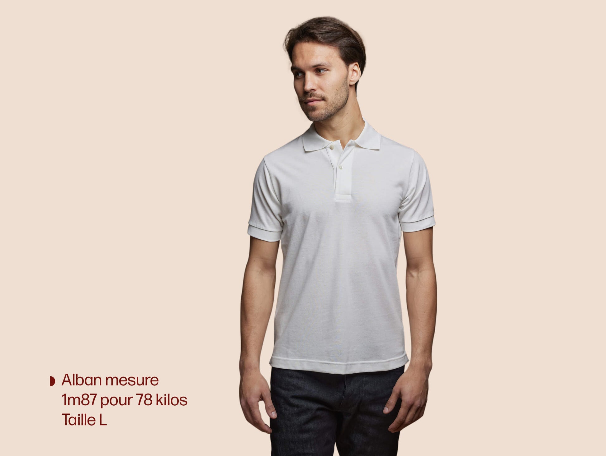 Pétrone Polo manches courtes Tencel coton bio blanc crème homme#couleur_blanc-crème