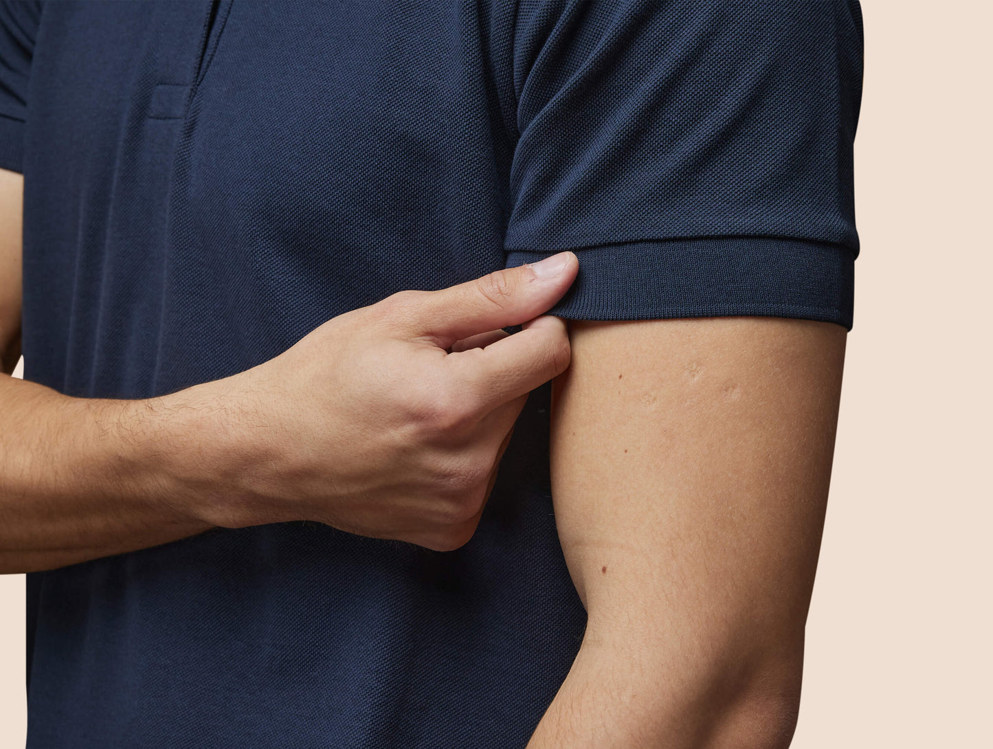 Pétrone Polo manches courtes Tencel coton bio bleu marine homme#couleur_bleu-marine