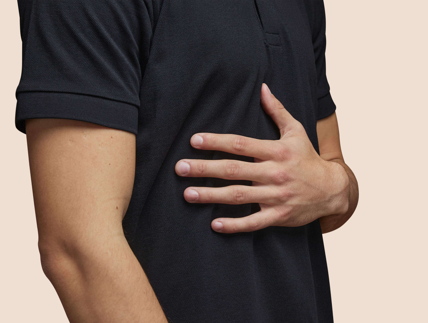 Pétrone Polo manches courtes Tencel coton bio noir homme#couleur_noir