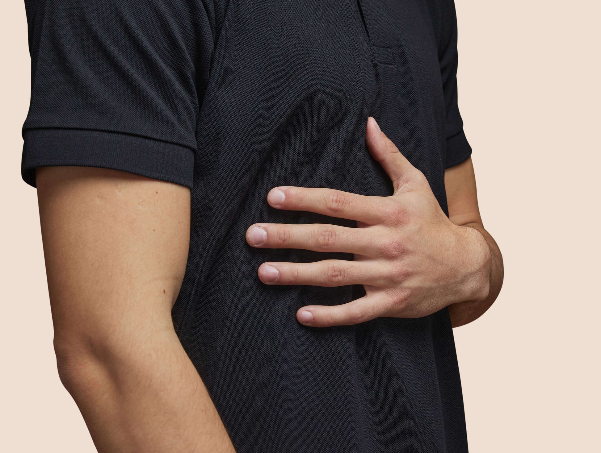 Pétrone Polo manches courtes Tencel coton bio noir homme#couleur_noir