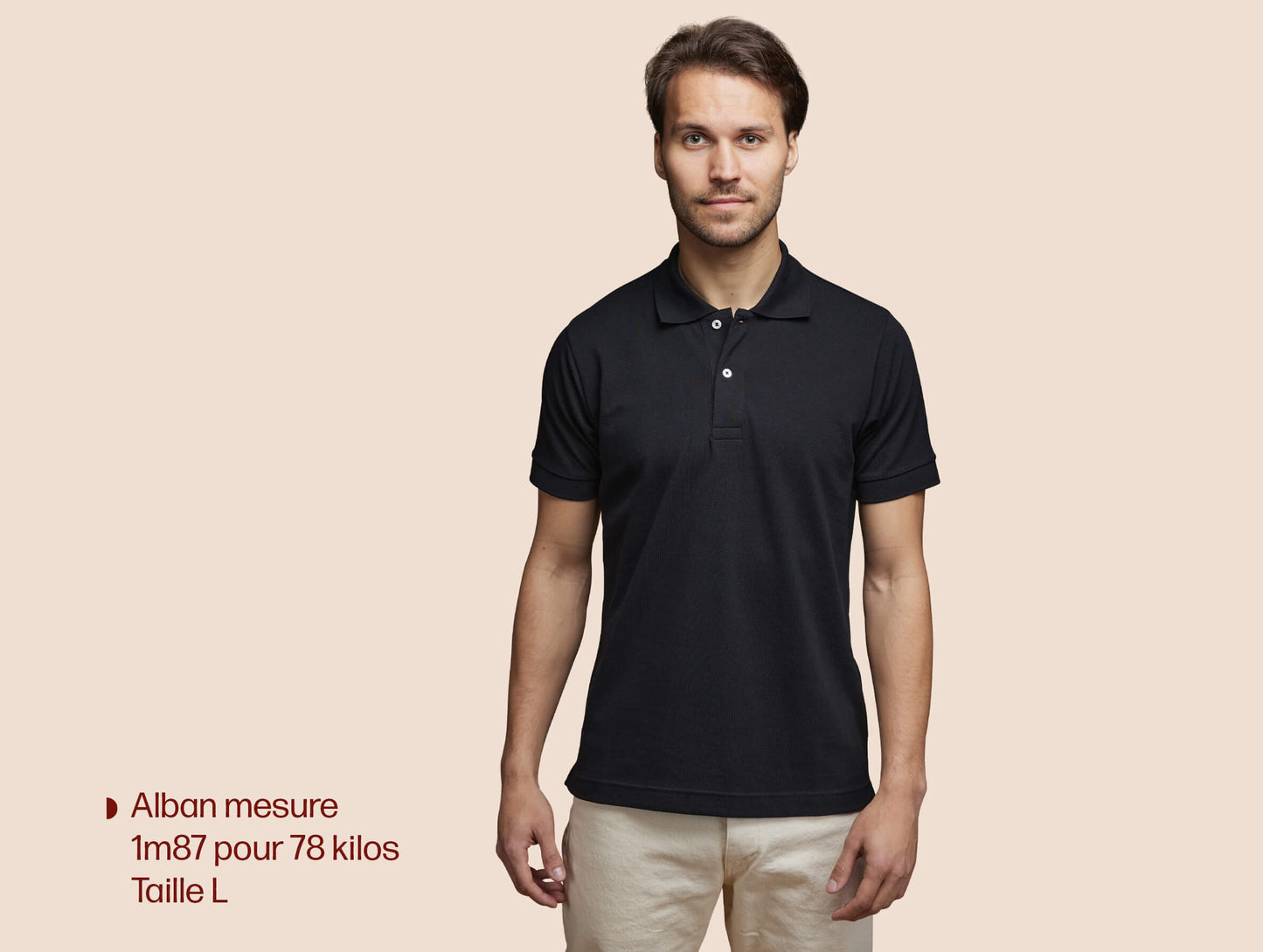 Pétrone Polo manches courtes Tencel coton bio noir homme#couleur_noir