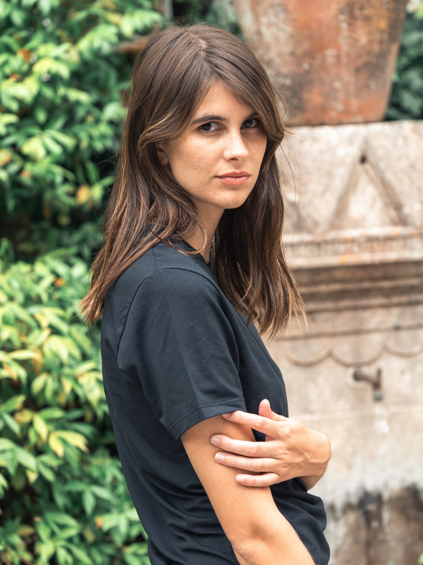 Pétrone T-shirt manches courtes coton pima micromodal bleu marine femme#couleur_bleu-marine