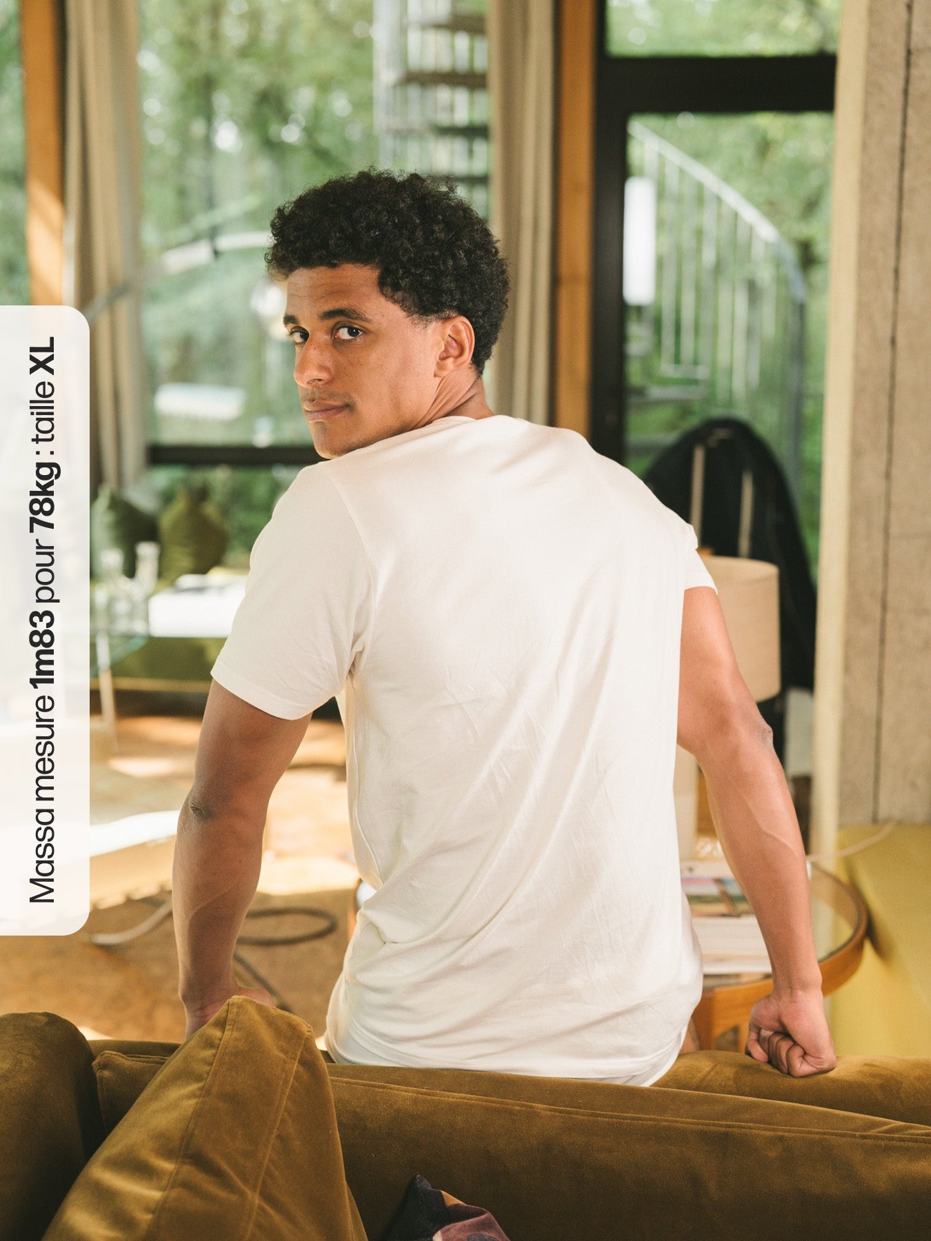 Pétrone T-shirt manches courtes coton pima micromodal blanc crème homme#couleur_blanc-crème