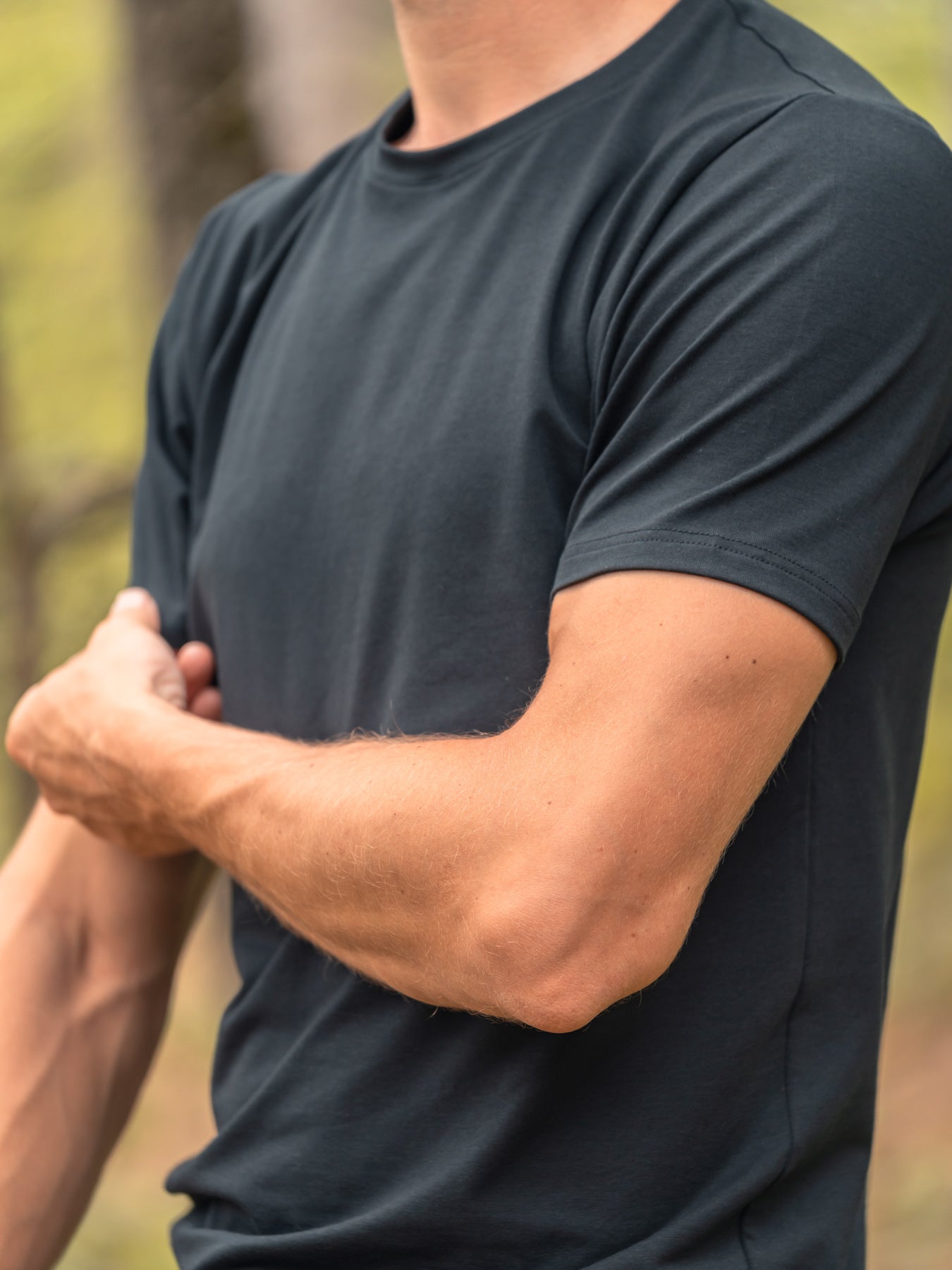 Pétrone T-shirt manches courtes coton pima micromodal bleu marine homme#couleur_bleu-marine