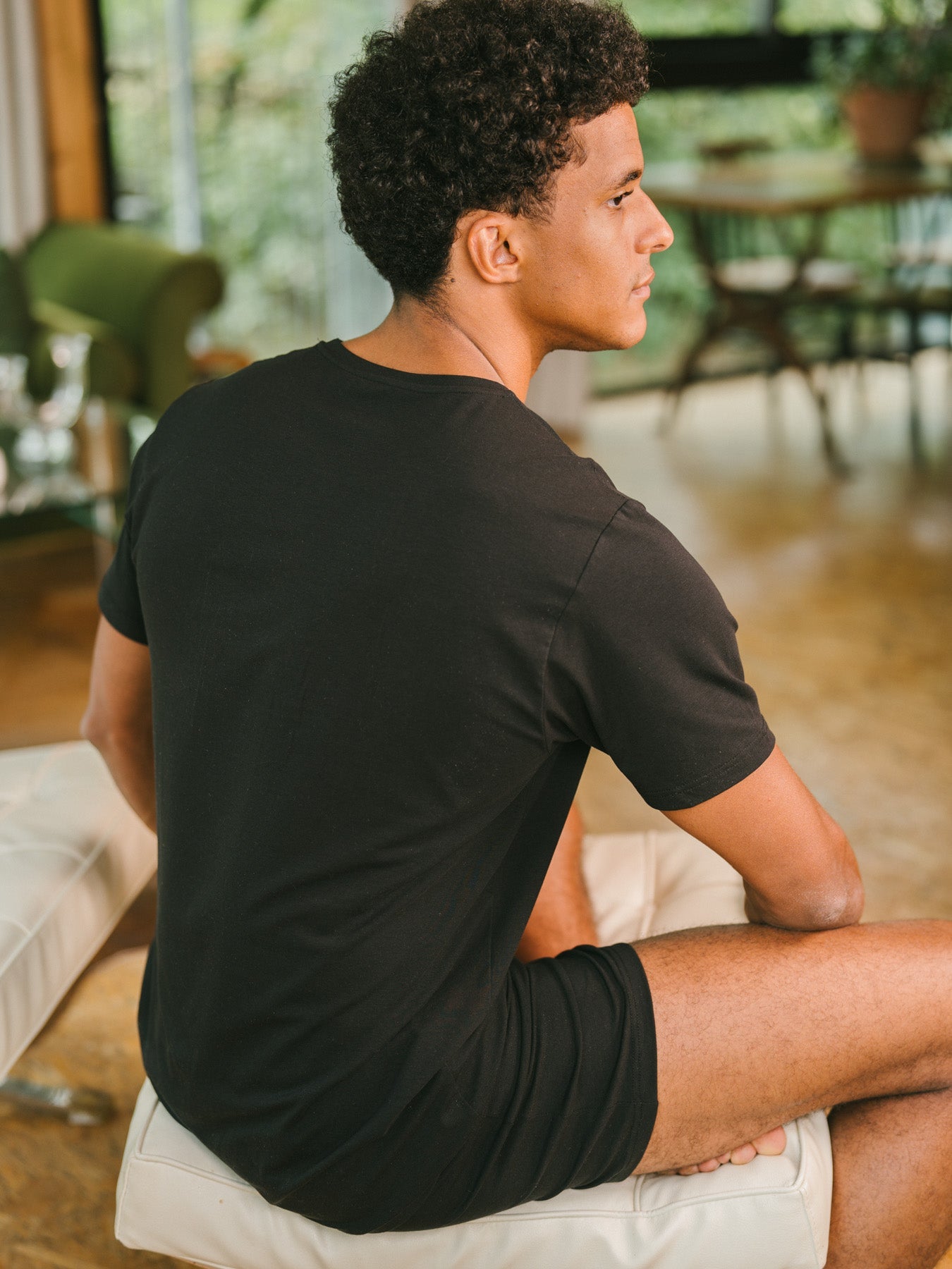 Pétrone T-shirt manches courtes coton pima micromodal noir homme#couleur_noir