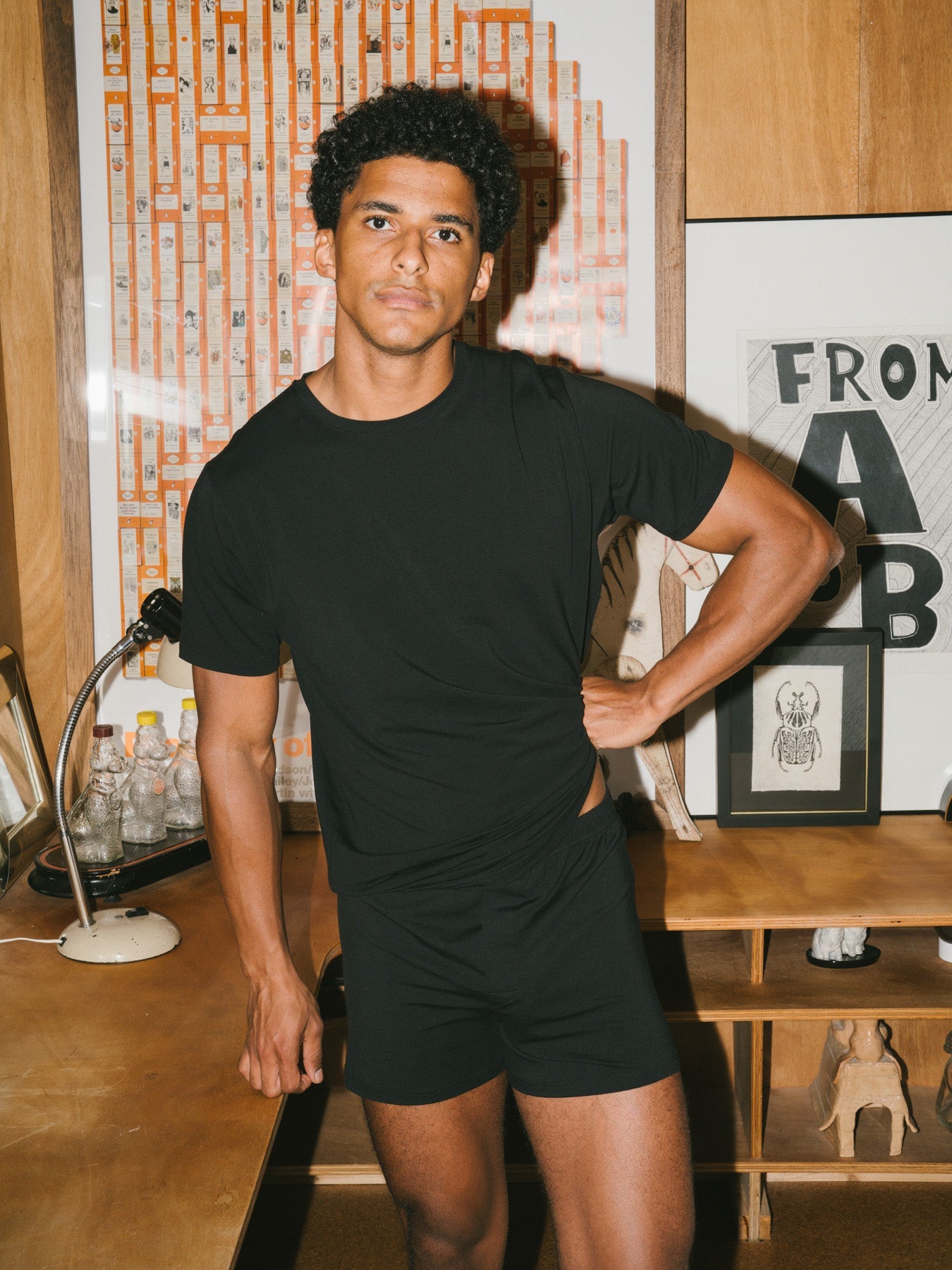 Pétrone T-shirt manches courtes coton pima micromodal noir homme#couleur_noir