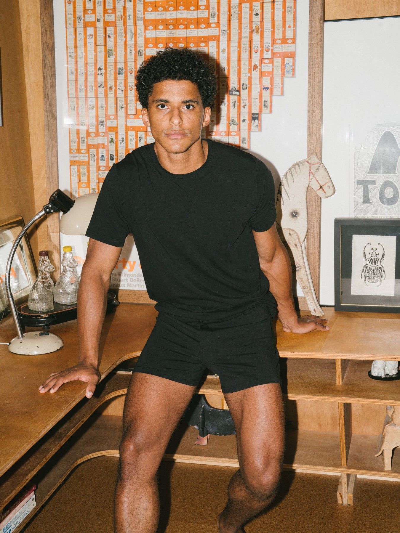 Pétrone T-shirt manches courtes coton pima micromodal noir homme#couleur_noir