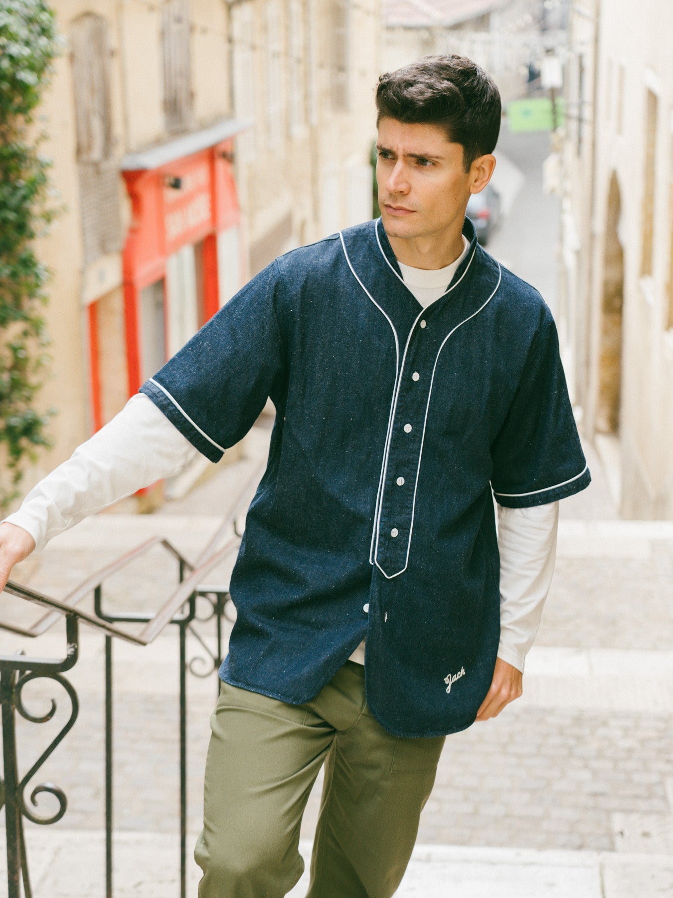 Pétrone T-shirt manches courtes coton bio tencel blanc crème homme#couleur_blanc-crème