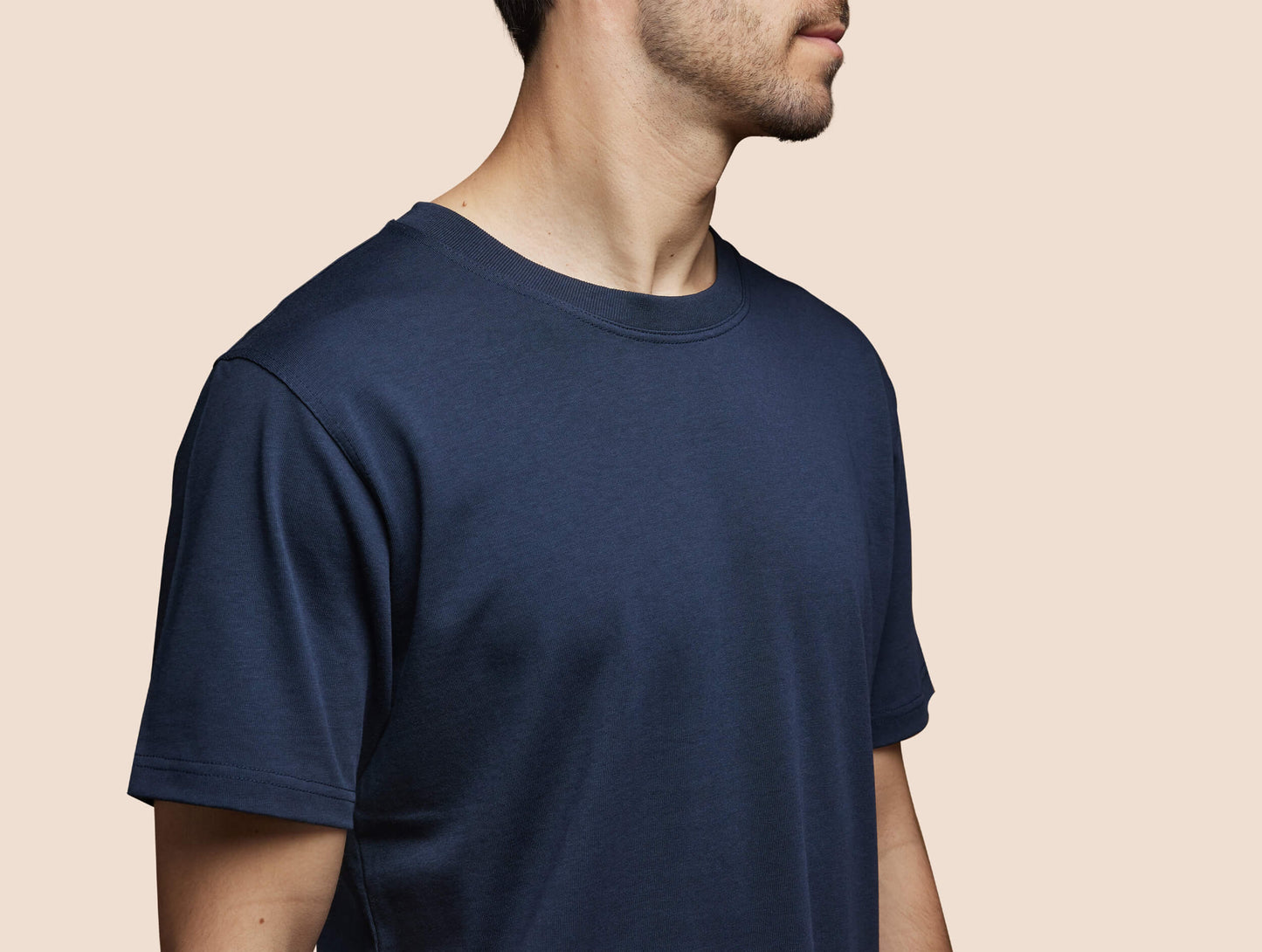 Pétrone T-shirt manches courtes coton pima micromodal bleu marine homme#couleur_bleu-marine