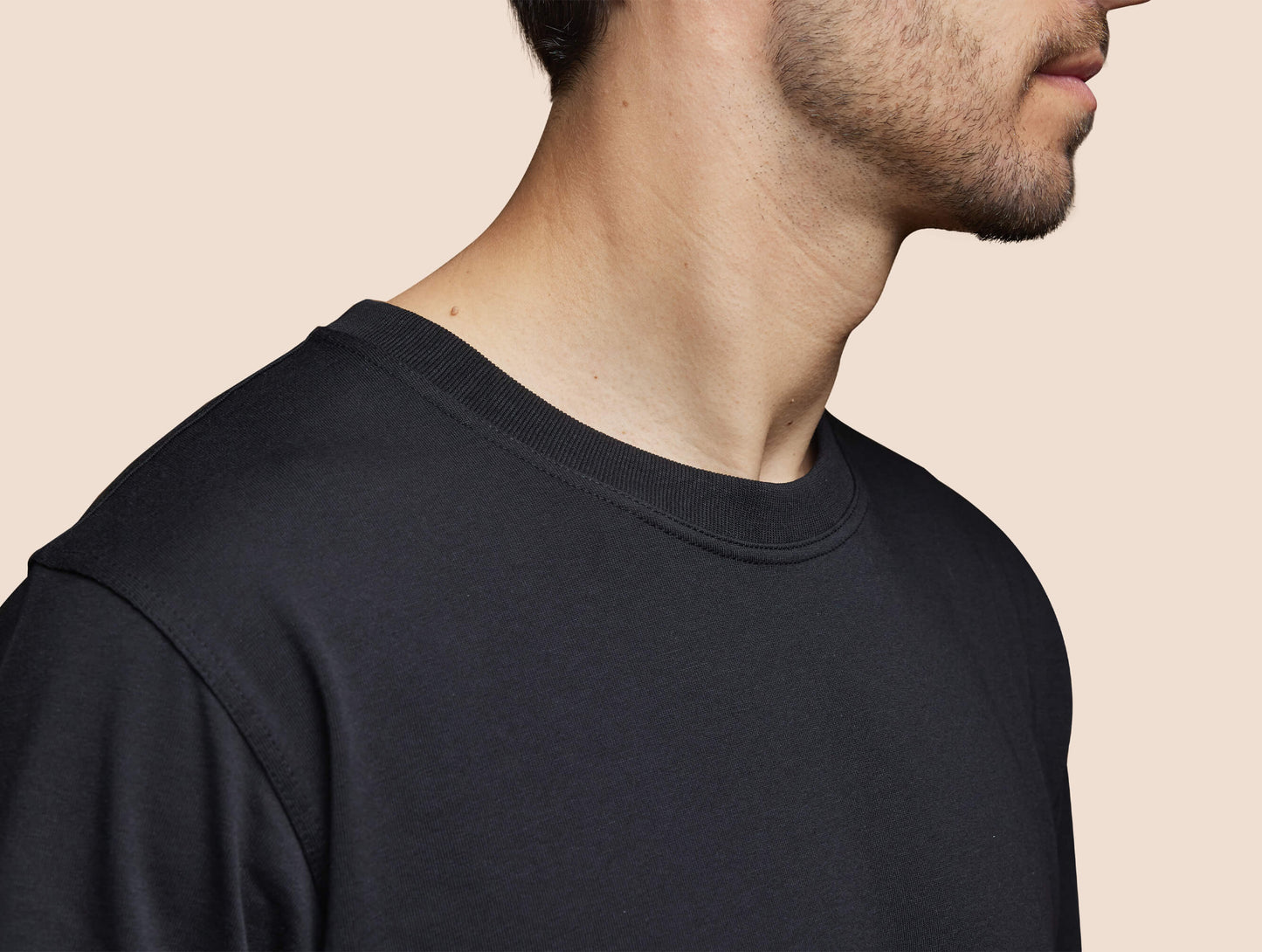 Pétrone T-shirt manches courtes coton pima micromodal noir homme#couleur_noir