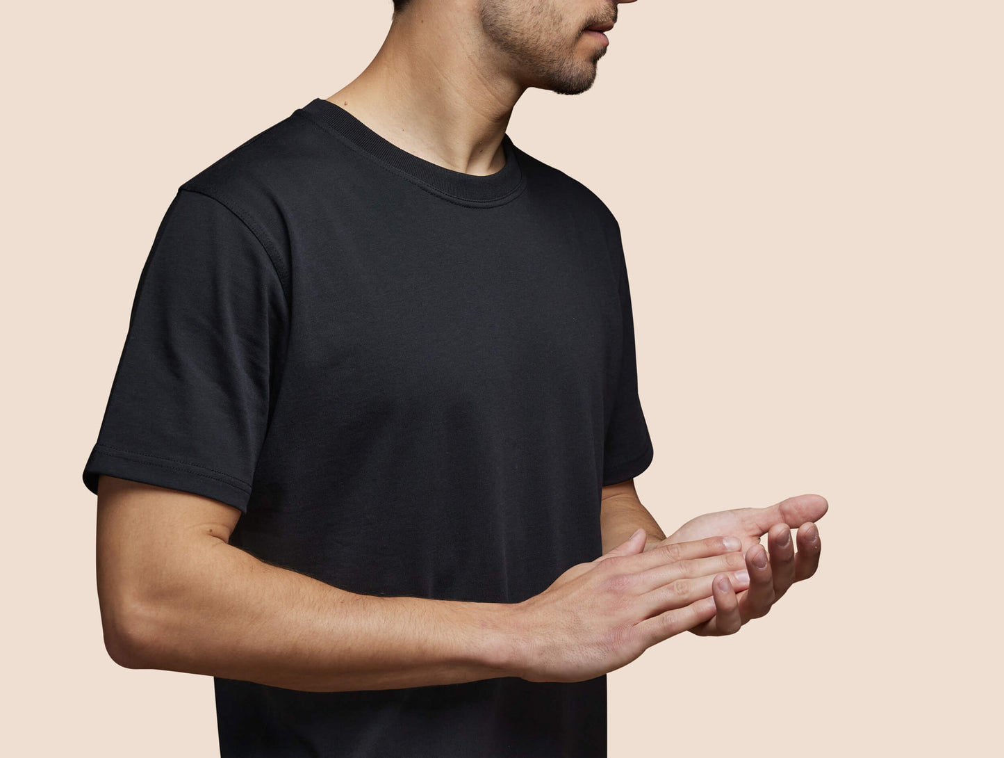 Pétrone T-shirt manches courtes coton bio tencel noir homme#couleur_noir