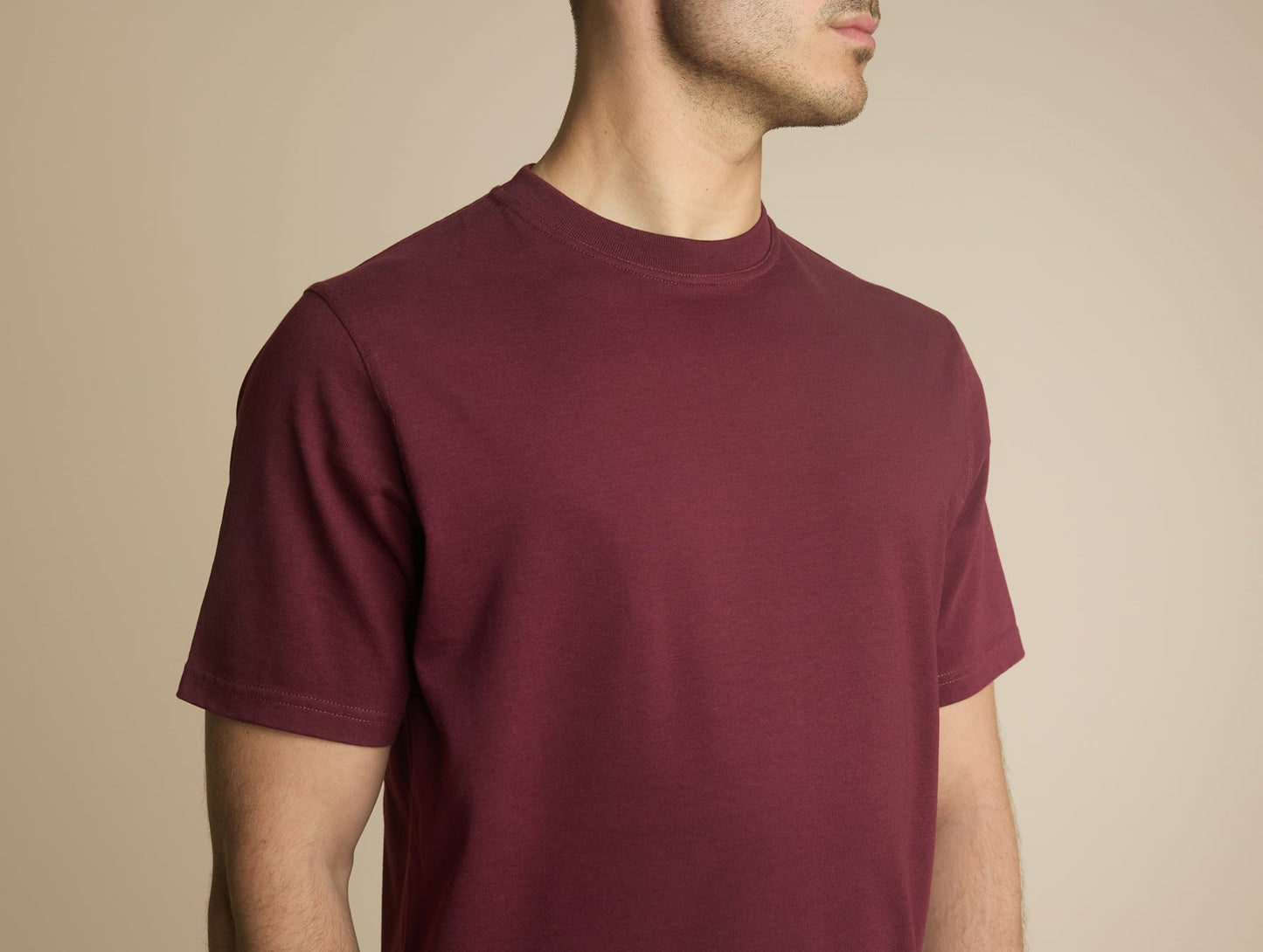 Pétrone T-shirt manches courtes coton bio tencel bordeaux homme#couleur_bordeaux