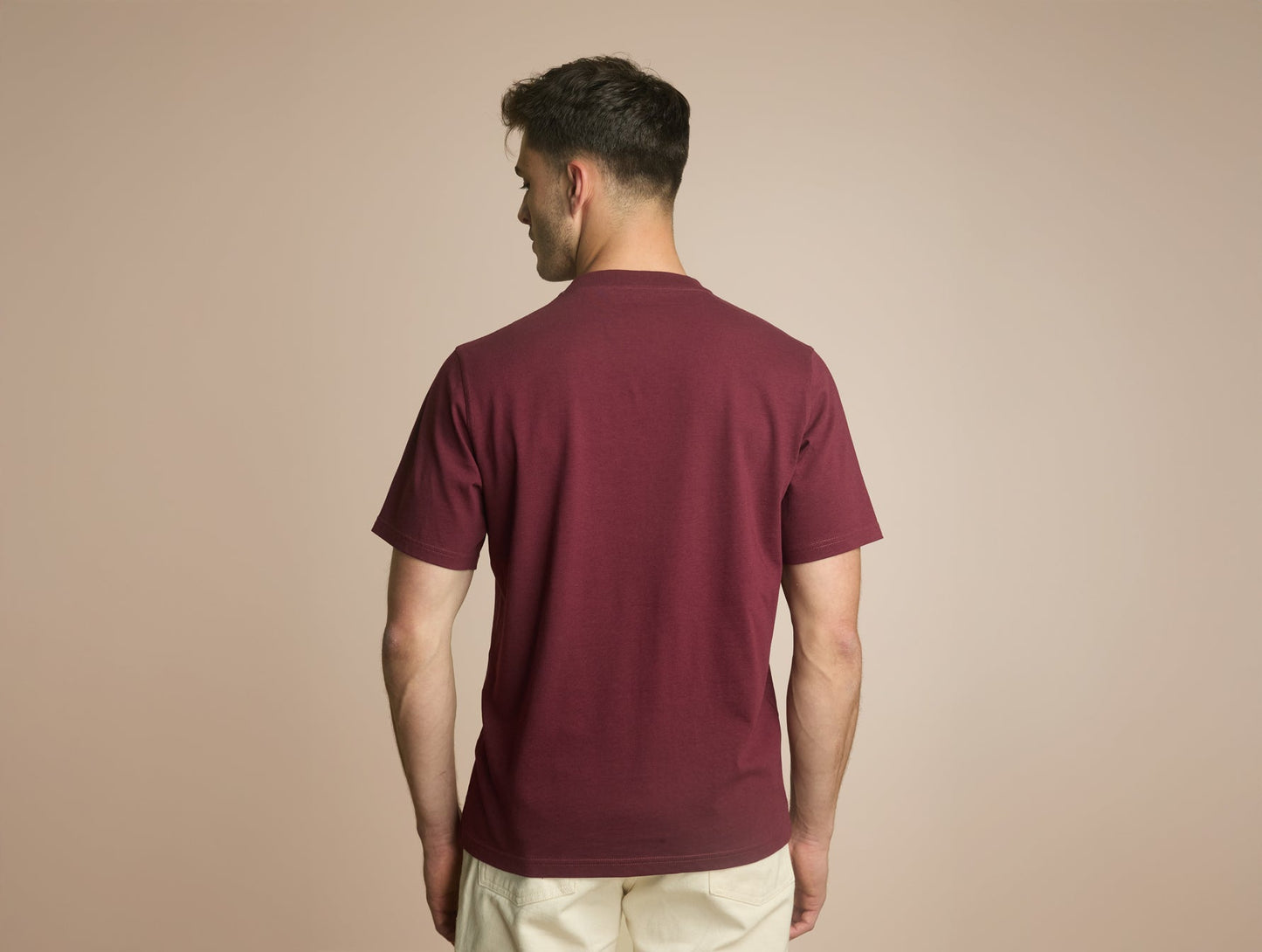 Pétrone T-shirt manches courtes coton bio tencel bordeaux homme#couleur_bordeaux