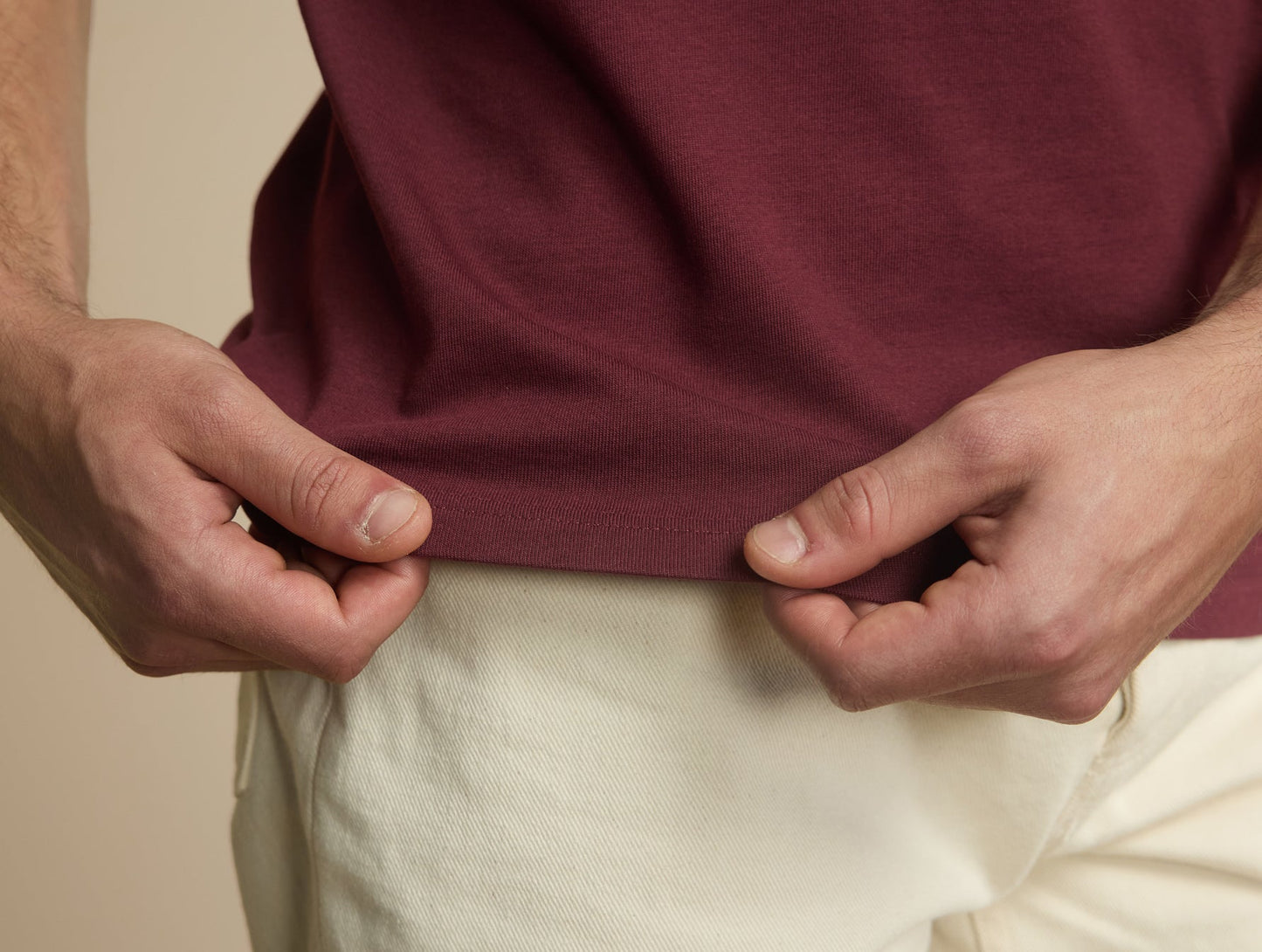 Pétrone T-shirt manches courtes coton bio tencel bordeaux homme#couleur_bordeaux