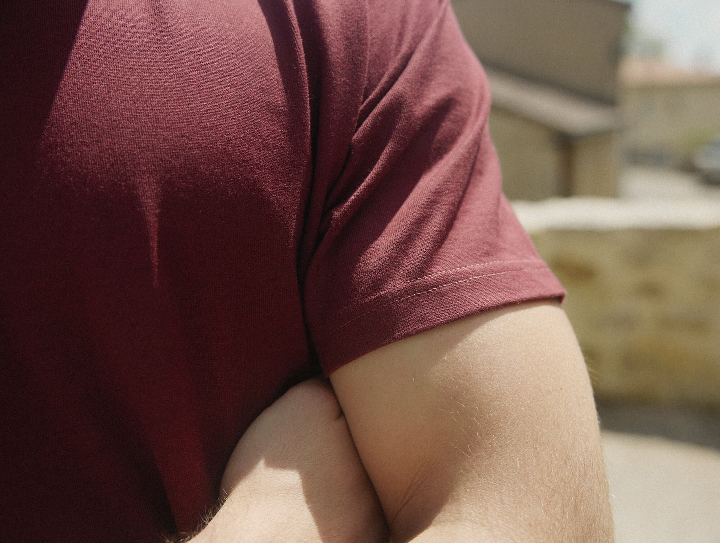 Pétrone T-shirt manches courtes coton bio tencel bordeaux homme#couleur_bordeaux