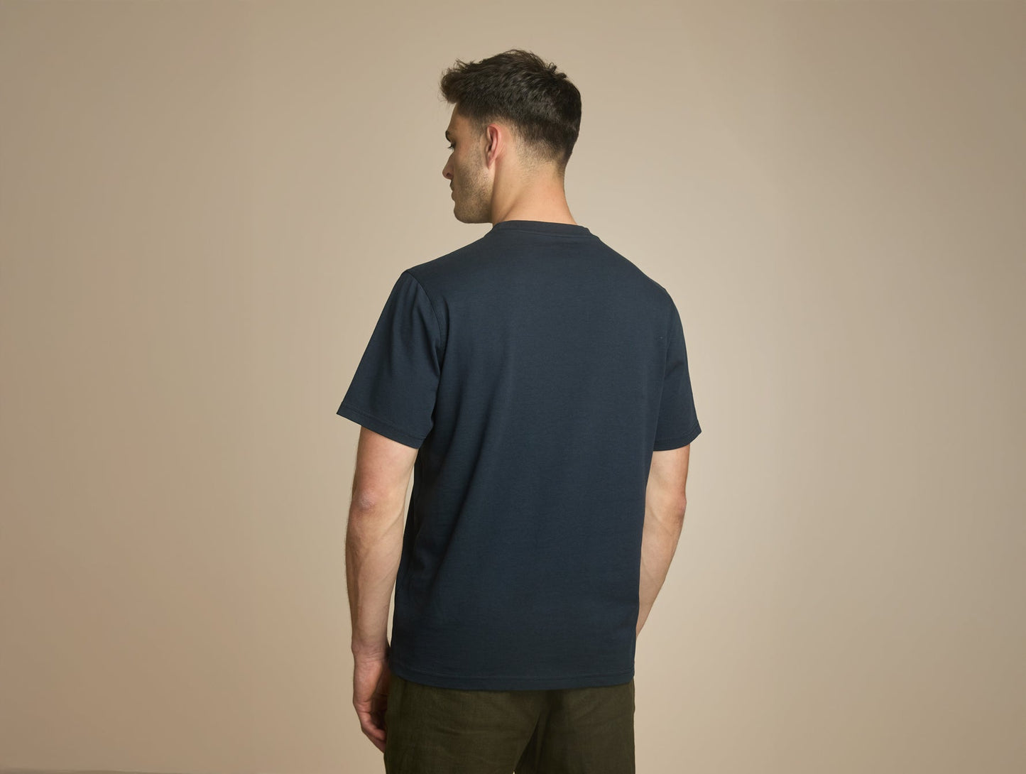 Pétrone T-shirt manches courtes coton bio tencel bleu marine homme#couleur_bleu-marine