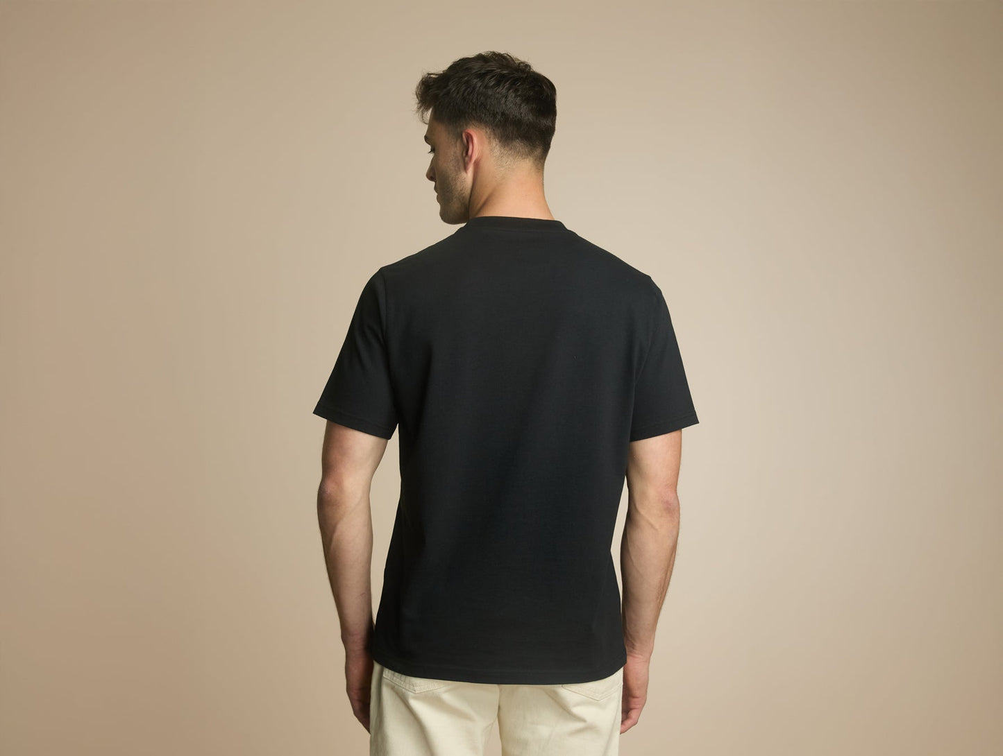 Pétrone T-shirt manches courtes coton bio tencel noir homme#couleur_noir