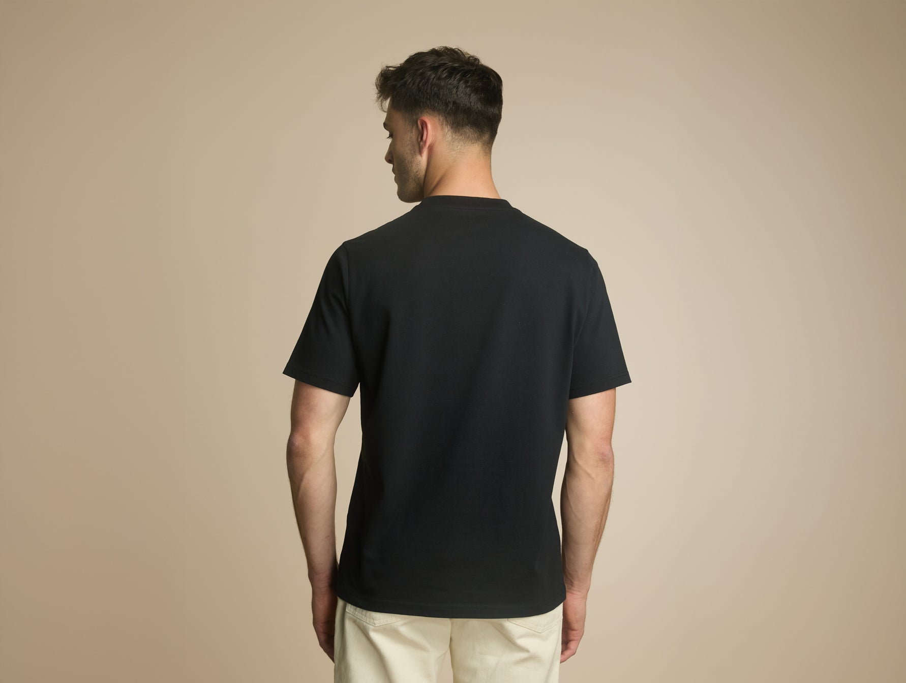 Pétrone T-shirt manches courtes coton bio tencel noir homme#couleur_noir