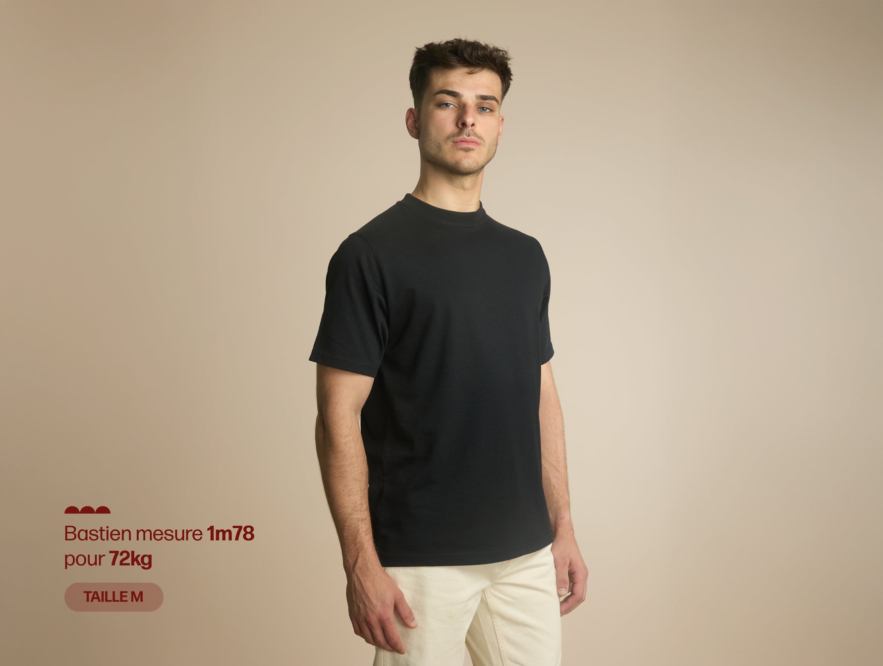 Pétrone T-shirt manches courtes coton bio tencel noir homme#couleur_noir
