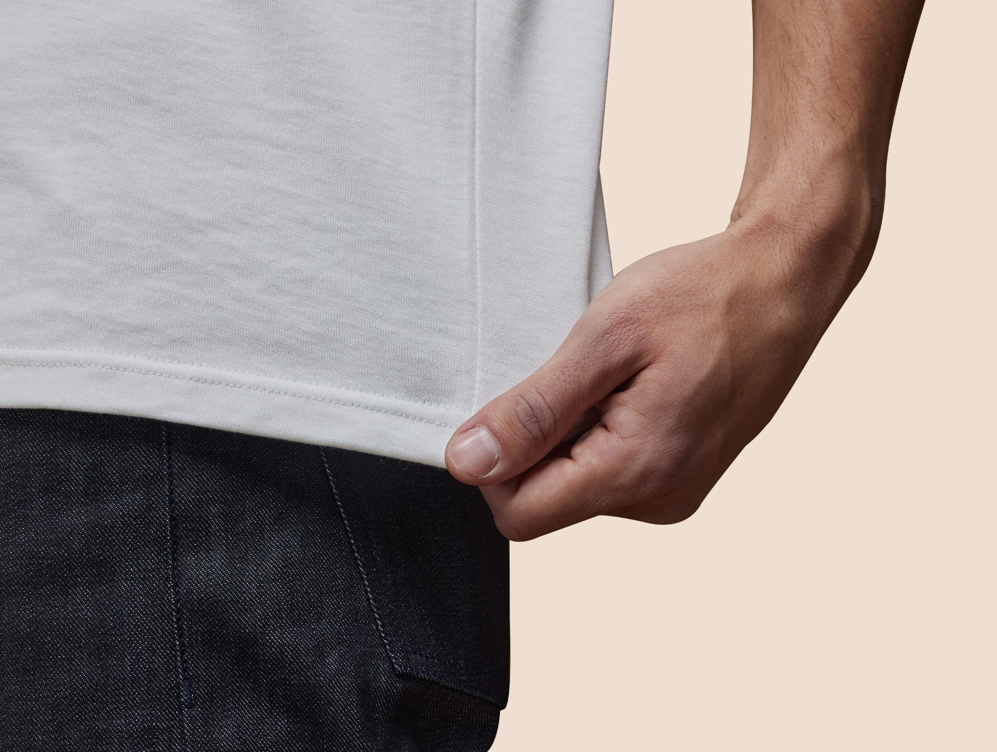 Pétrone T-shirt manches courtes coton pima micromodal blanc crème homme#couleur_blanc-crème