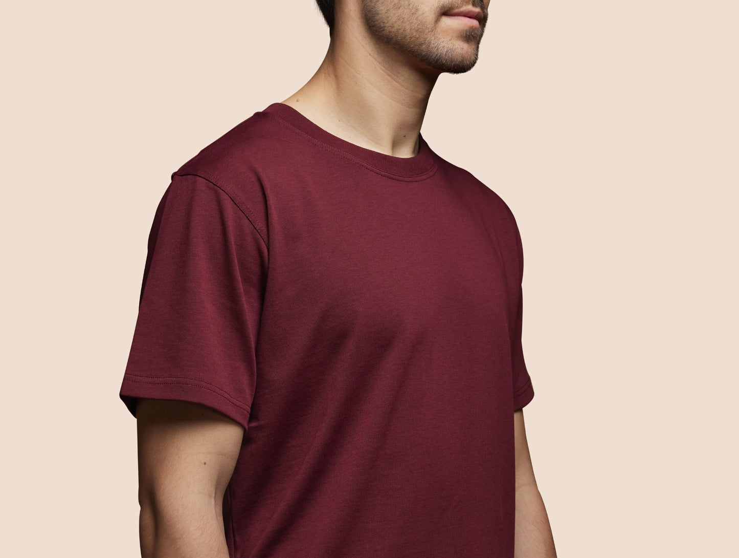 Pétrone T-shirt manches courtes coton pima micromodal bordeaux homme#couleur_bordeaux