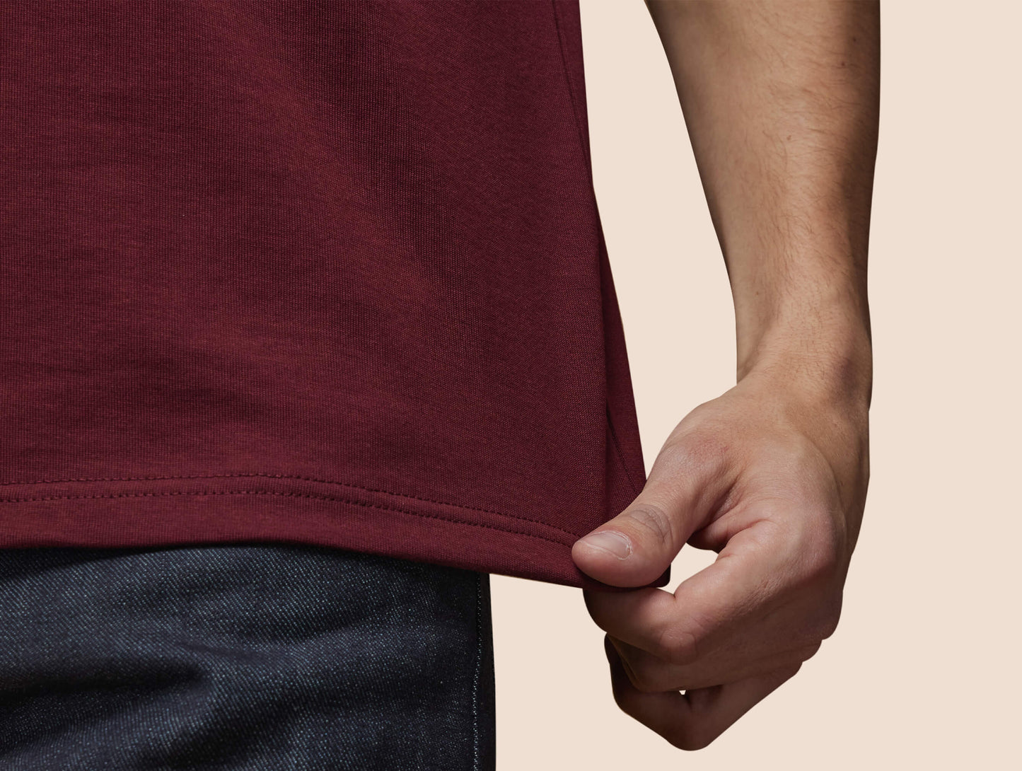 Pétrone T-shirt manches courtes coton pima micromodal bordeaux homme#couleur_bordeaux