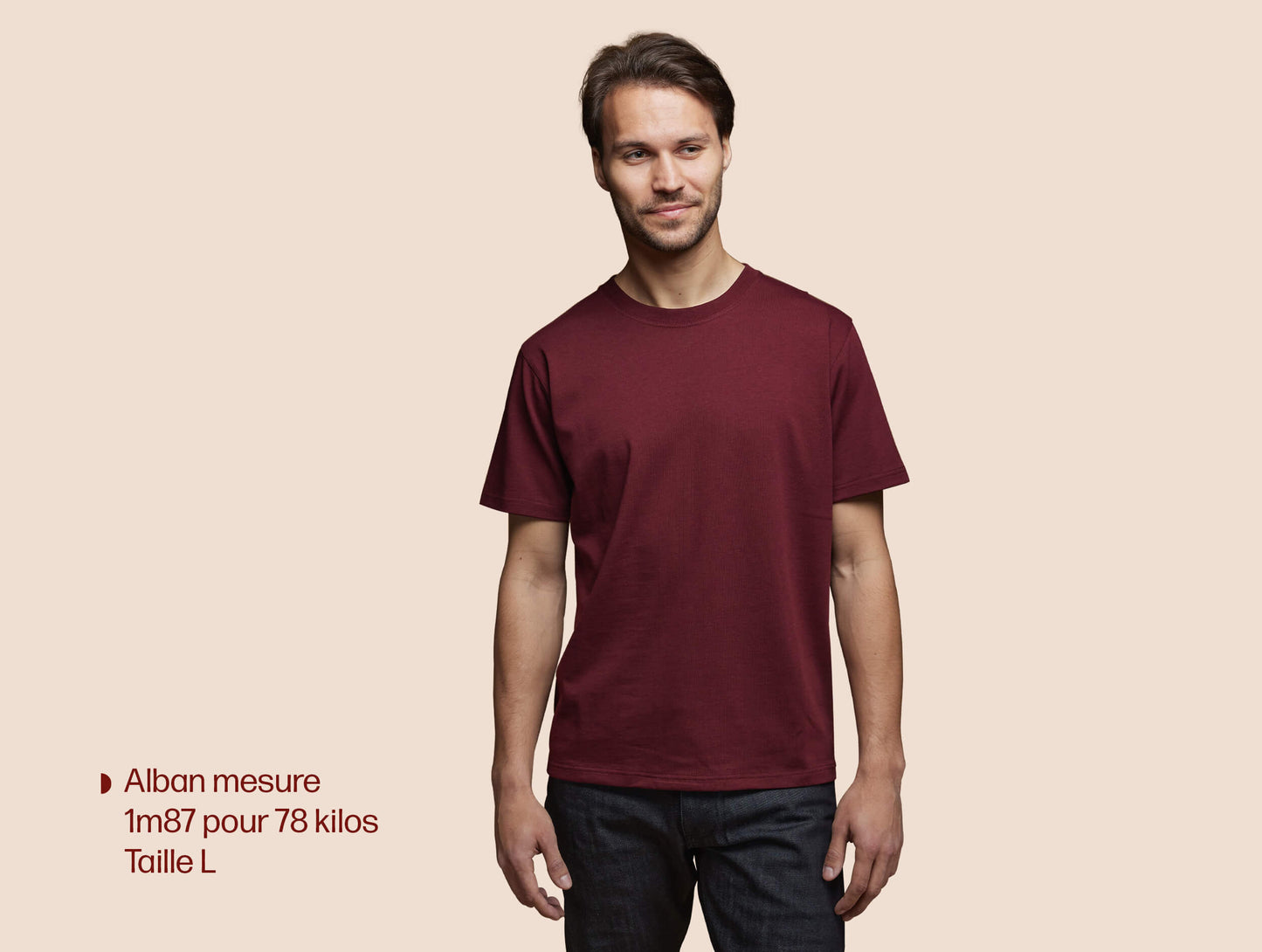 Pétrone T-shirt manches courtes coton pima micromodal bordeaux homme#couleur_bordeaux