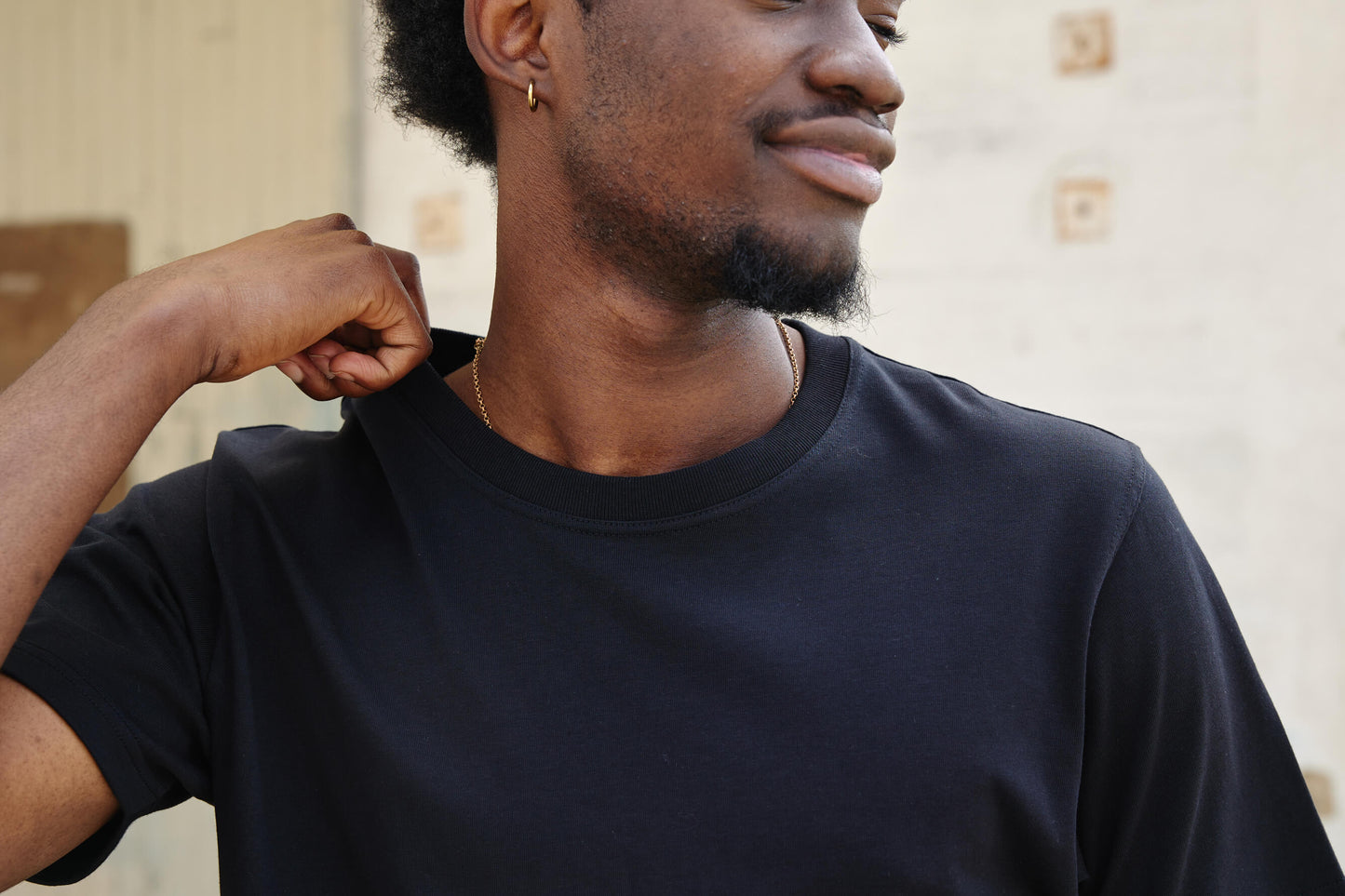 Pétrone T-shirt manches courtes coton bio tencel noir homme#couleur_noir