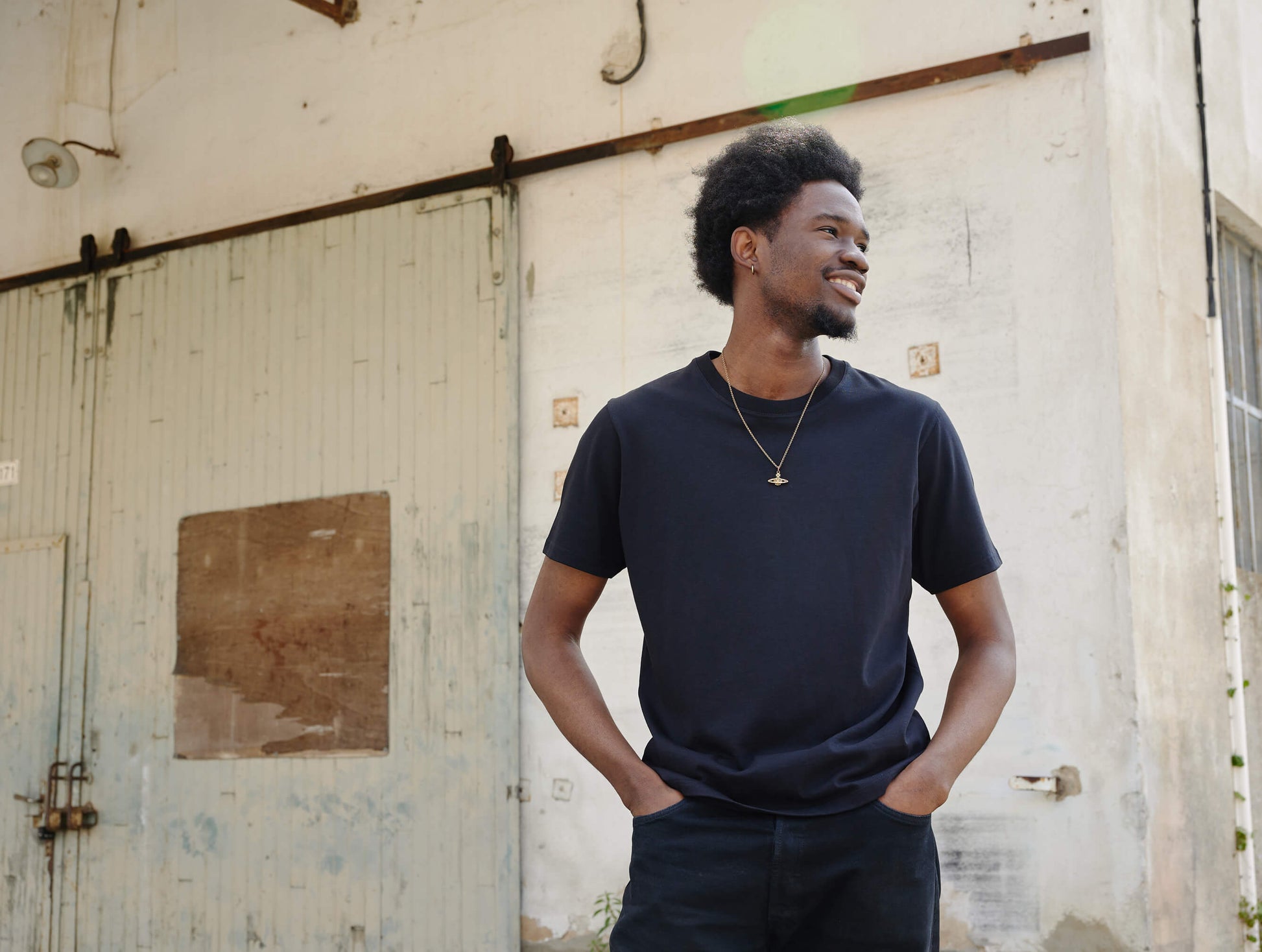 Pétrone T-shirt manches courtes coton bio tencel noir homme#couleur_noir