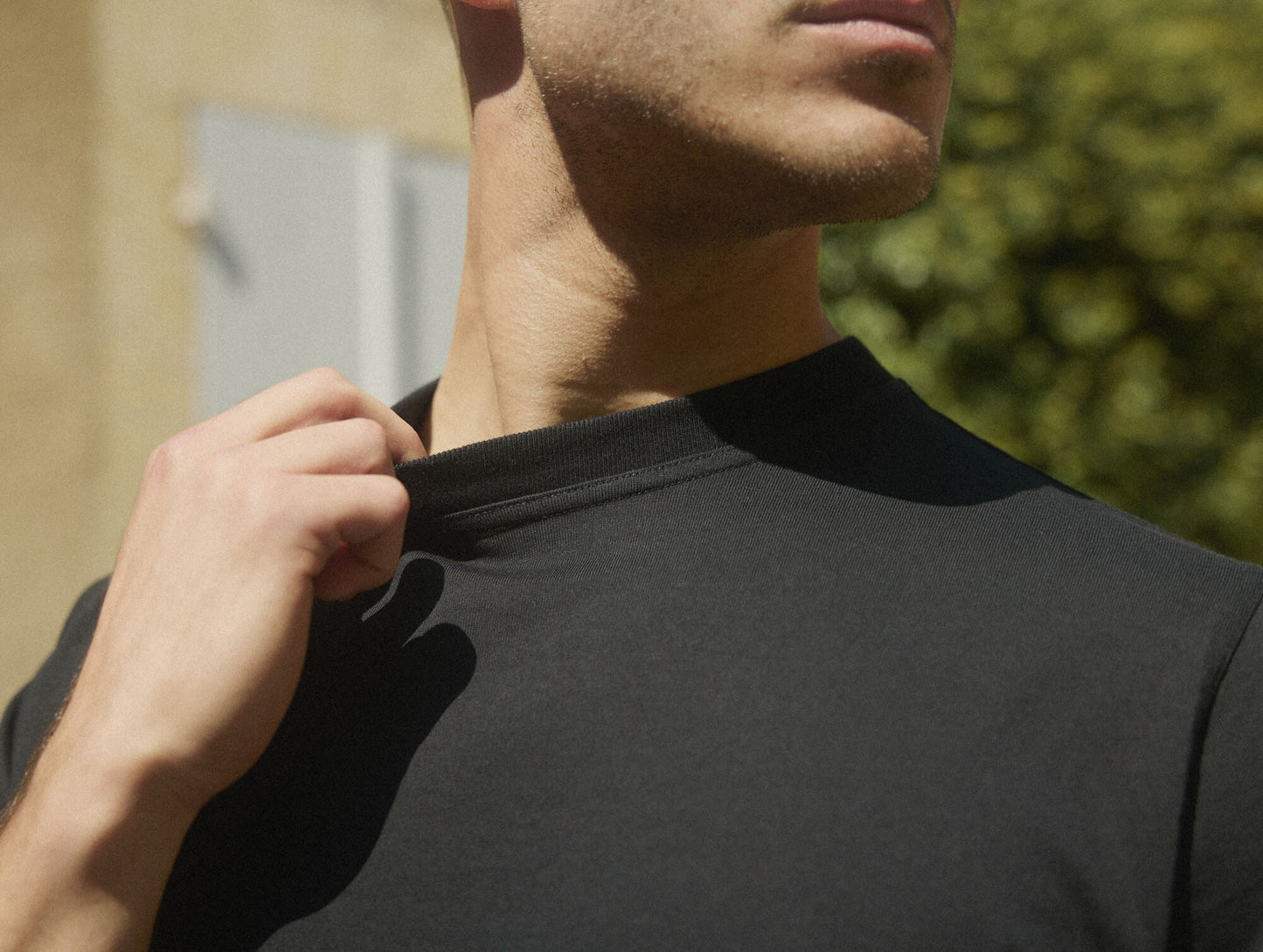 Pétrone T-shirt manches courtes coton bio tencel noir homme#couleur_noir